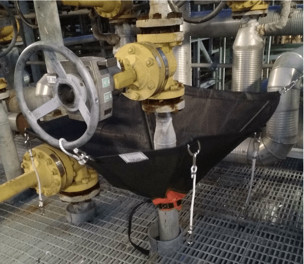 Object catcher funnel under valve