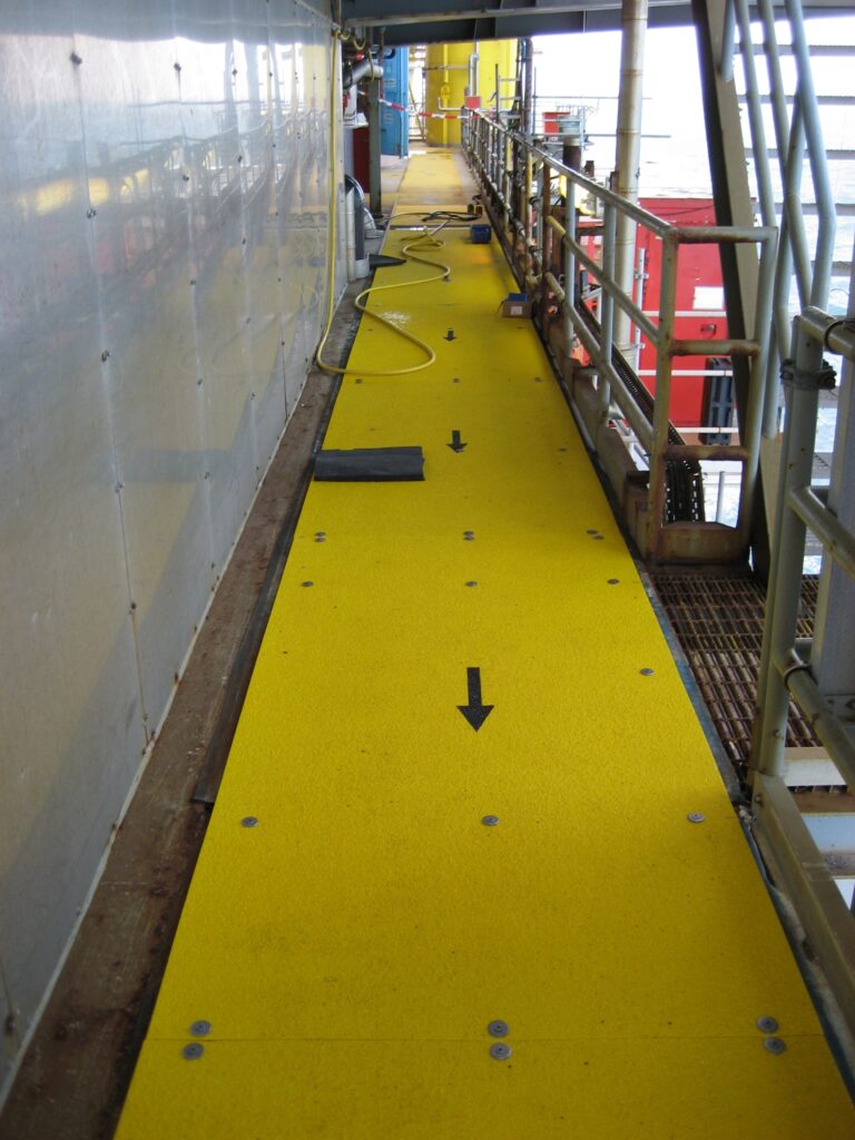 Walkway cover on ship deck