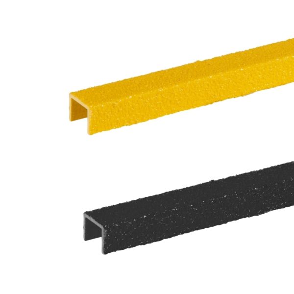 Ladder rung cover channel in black+yellow, size 20-30mmx300-500mm.