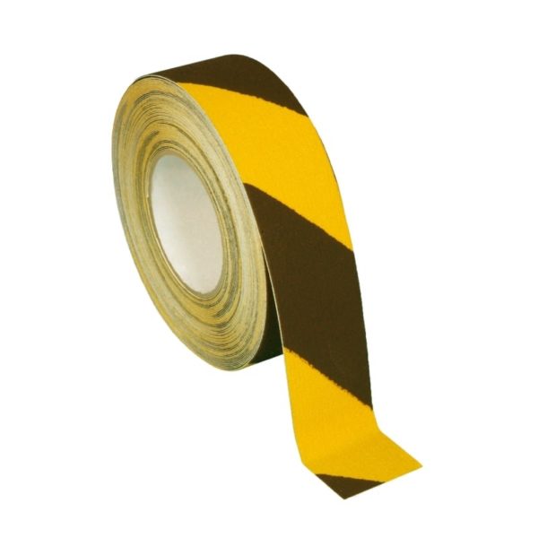 Anti-slip tape in black and yellow, size 50mm.